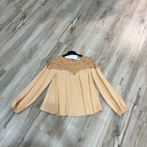 Jonathan Simkhai Peach Crochet Detail Blouse